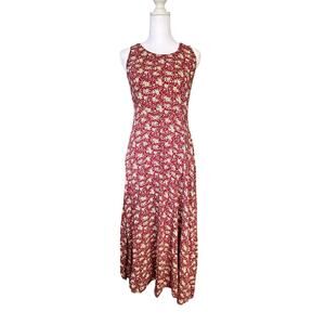 SOLD All That Jazz burgundy flowy floral midi spring boho dress